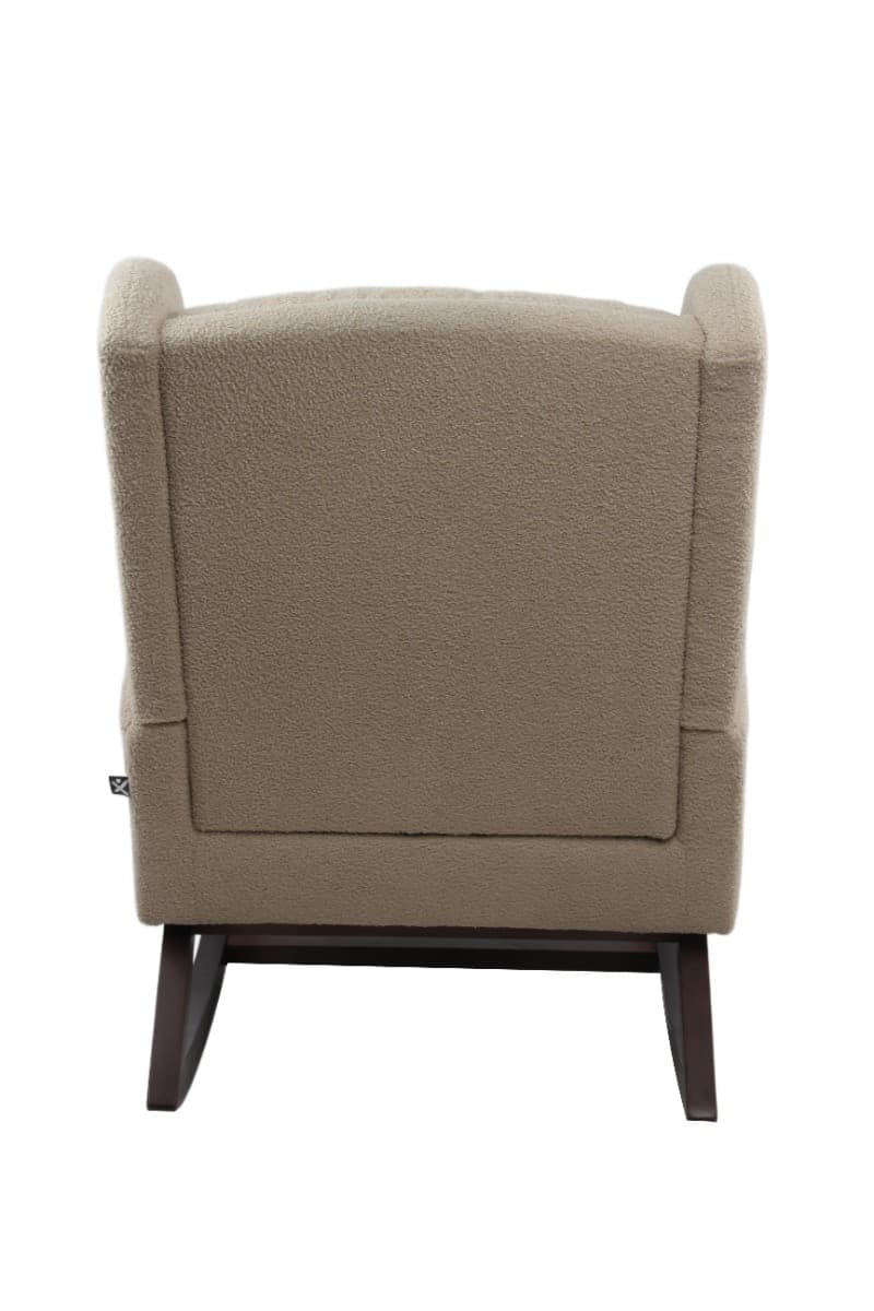 Sedia a dondolo Rocky Vipack - Bouclé Beige / Noce - 2