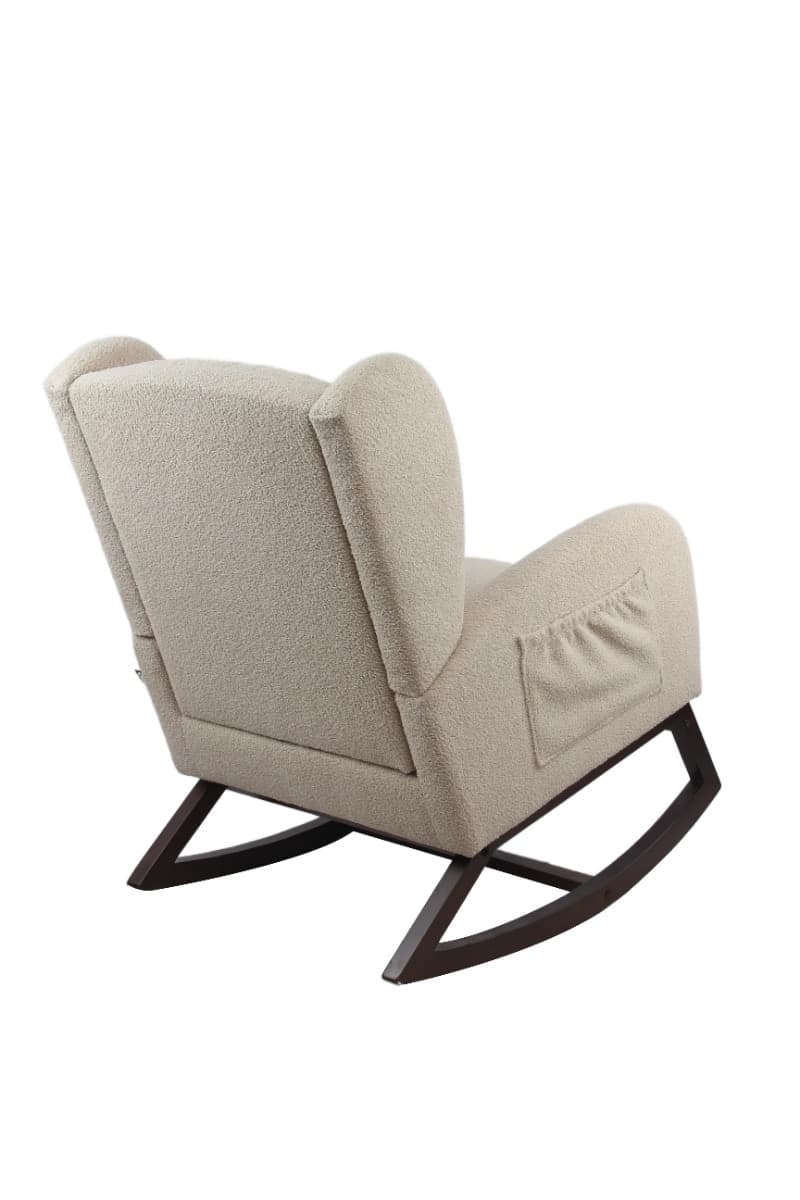 Sedia a dondolo Rocky Vipack - Bouclé Beige / Noce - 3