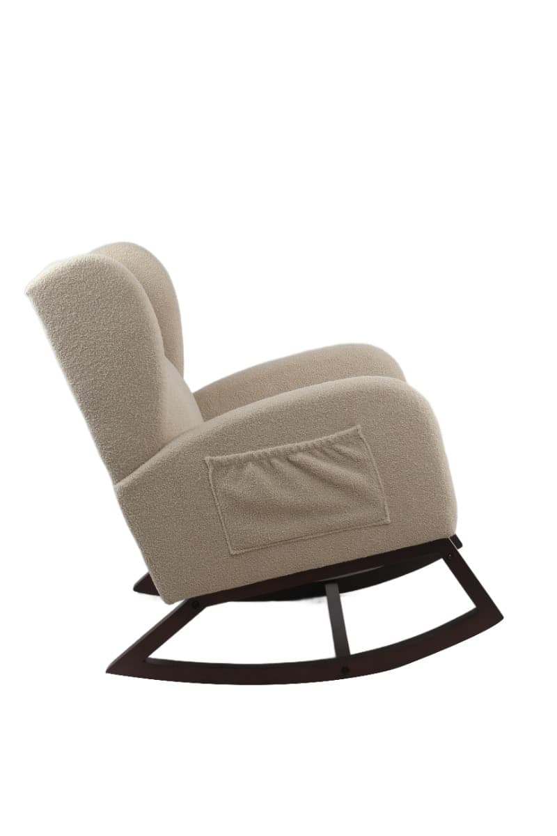 Sedia a dondolo Rocky Vipack - Bouclé Beige / Noce - 4
