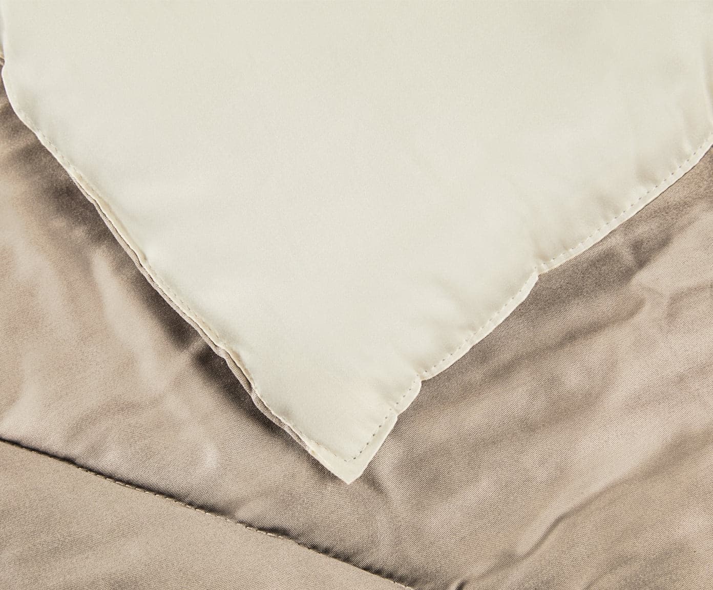 Trapuntino 100g bifaccia-double face in raso di puro cotone Made in Italy Tortora/Beige - 3