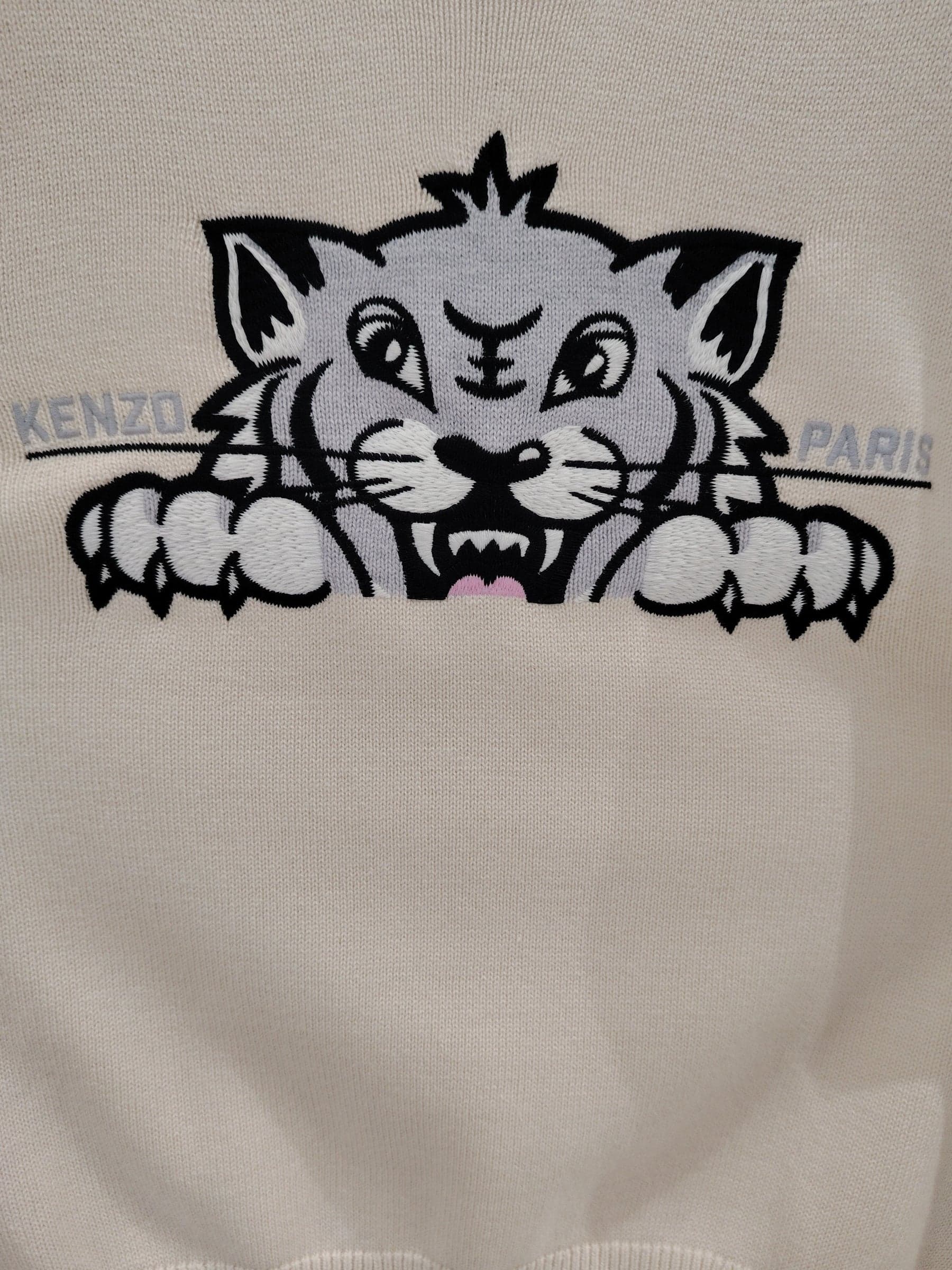 KENZO Kenzo Maglione Unisex in Lana Beige con Motivo Tigre - 2