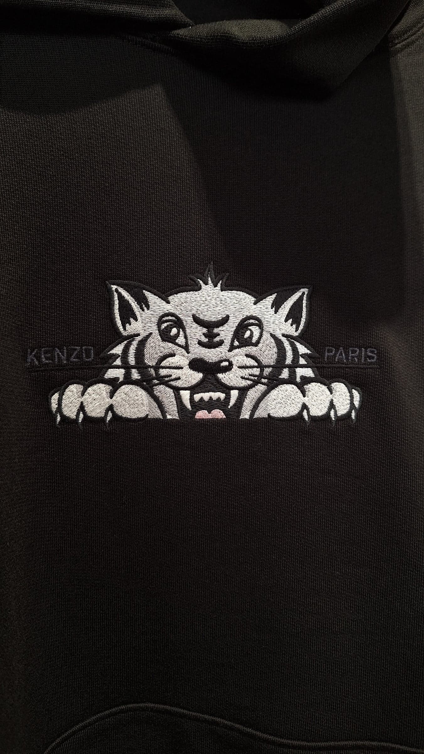 KENZO  Felpa Donna con Cappuccio Nero e Stampa Tigre - 2