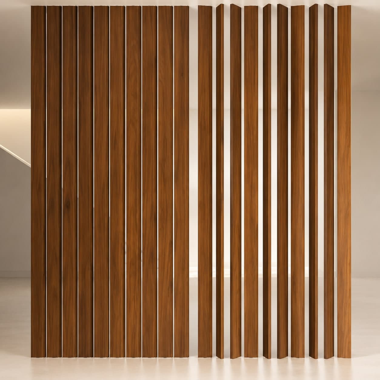 SIPA BOLD Divisorio Frangiluce Separè in PVC Effetto Legno – Singole Doghe Fisse o Girevoli + accessori 100x50x2900mm - 13