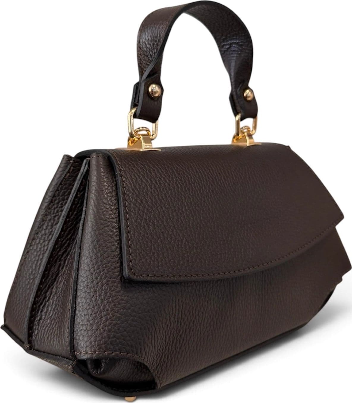 Modarno Borsa a mano e tracolla "Alis" in vera pelle martellata 26x12x15 cm - 2