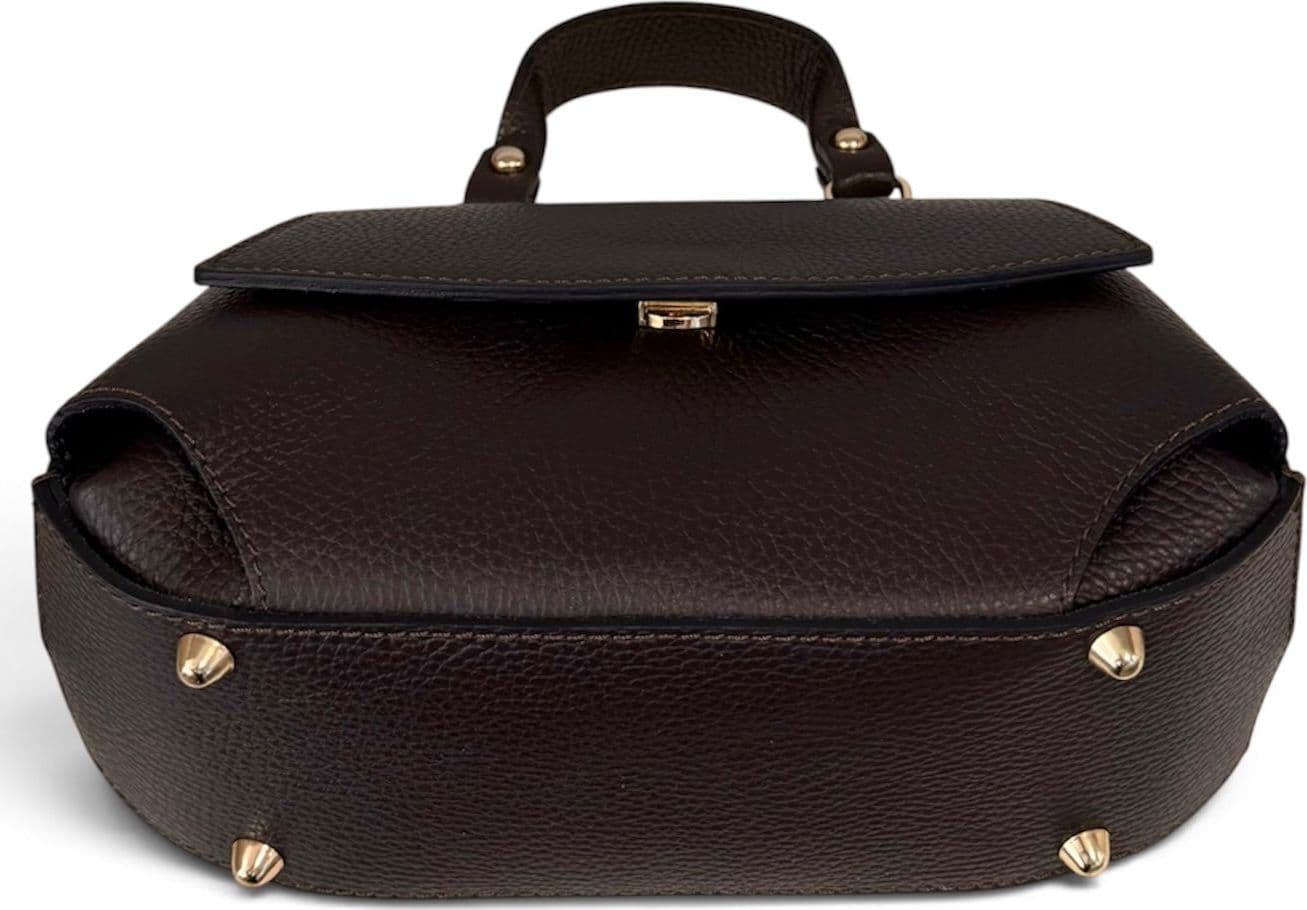 Modarno Borsa a mano e tracolla "Alis" in vera pelle martellata 26x12x15 cm - 4