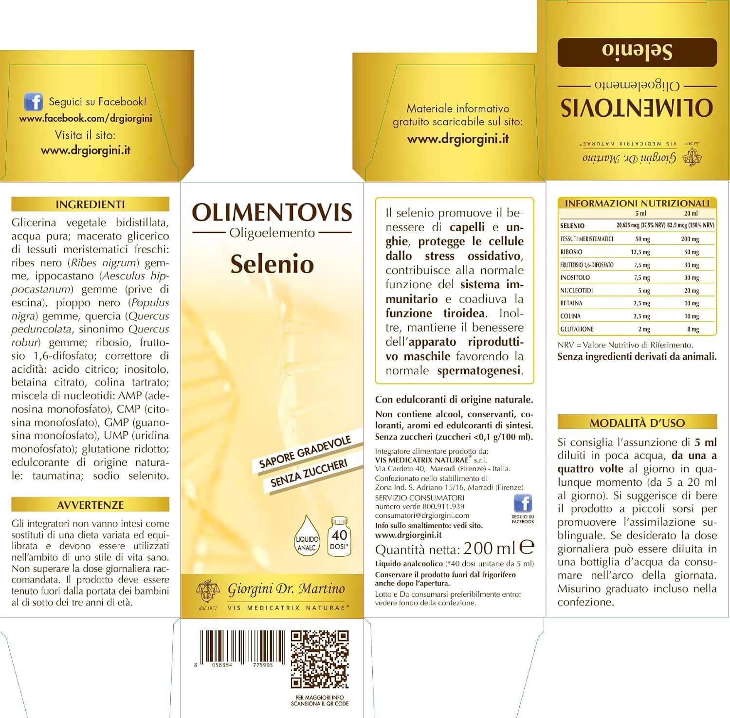 Dr Giorgini SELENIO Olimentovis Liquido Analcoolico - 200 ml - 2