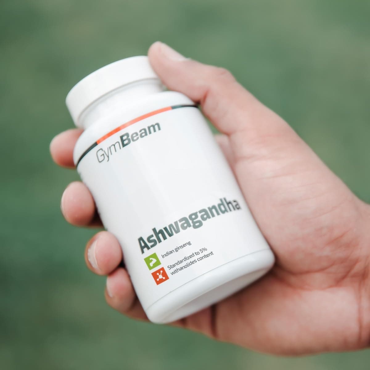 GymBeam Ashwagandha, Withania Somnifera, Ginseng Indiano, 500mg di Estratto, 5% Withanolides, Adattogeni per Resistenza e Gestione dello Stress, Pratiche Capsule (90 cps) - 3