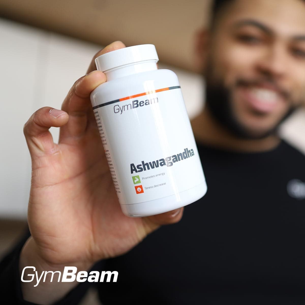 GymBeam Ashwagandha, Withania Somnifera, Ginseng Indiano, 500mg di Estratto, 5% Withanolides, Adattogeni per Resistenza e Gestione dello Stress, Pratiche Capsule (90 cps) - 4