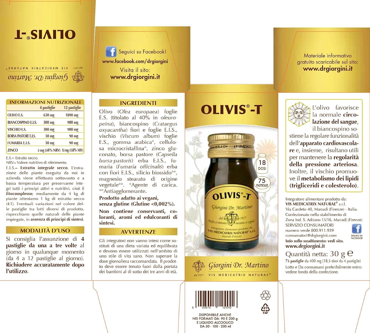 Dr Giorgini OLIVIS-T pastiglie - 30 g - 2