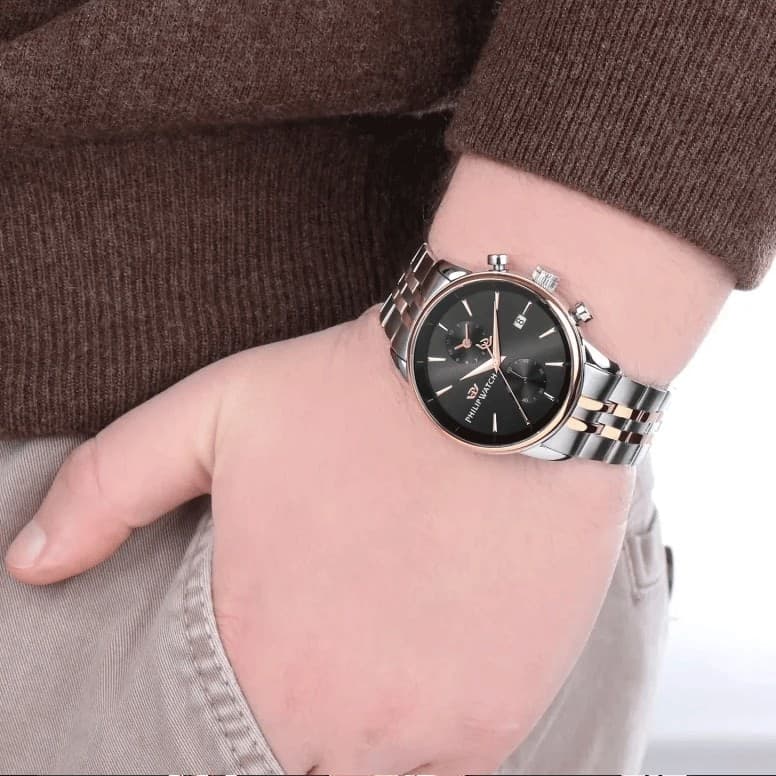 Philip Watch orologio uomo cronografo Anniversary PVD rosa - 3