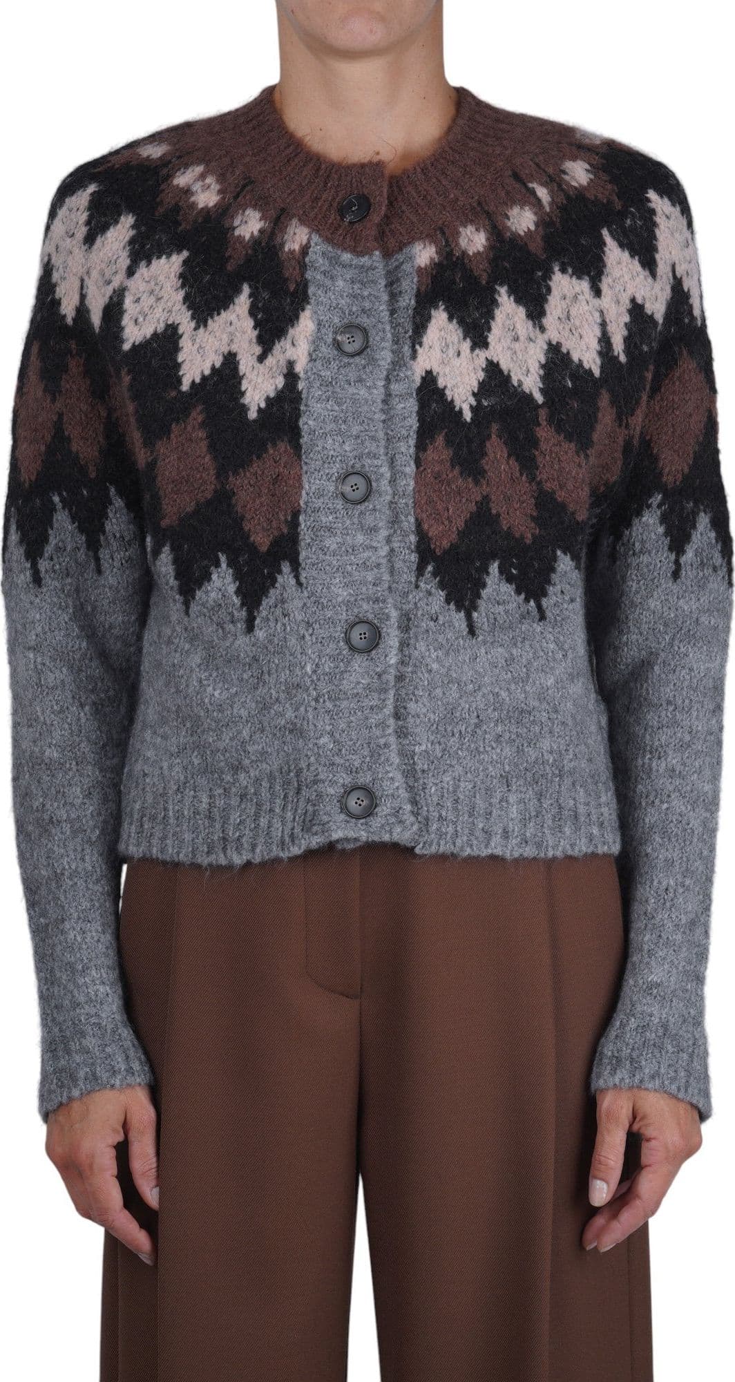 TELA Tela - Cardigan - 480110 - Grigio/Cioccolato - 3