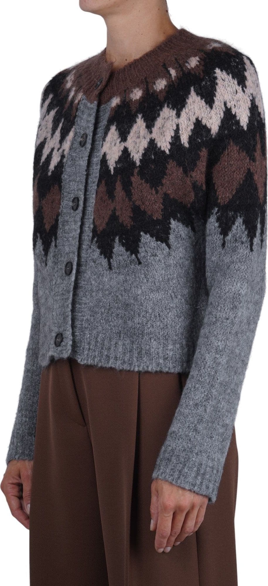 TELA Tela - Cardigan - 480110 - Grigio/Cioccolato - 4