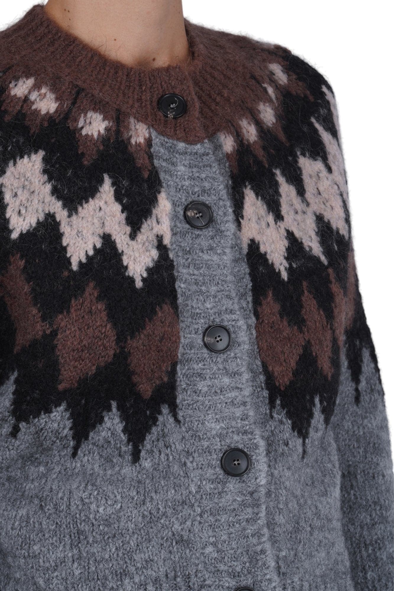 TELA Tela - Cardigan - 480110 - Grigio/Cioccolato - 6