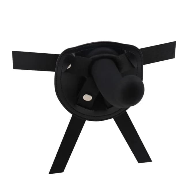 Strap-On Chisa R.G.B Bend Over For Beginners Nero con Dildo Curvo in Silicone e Harness, Formato 15 cm - 3