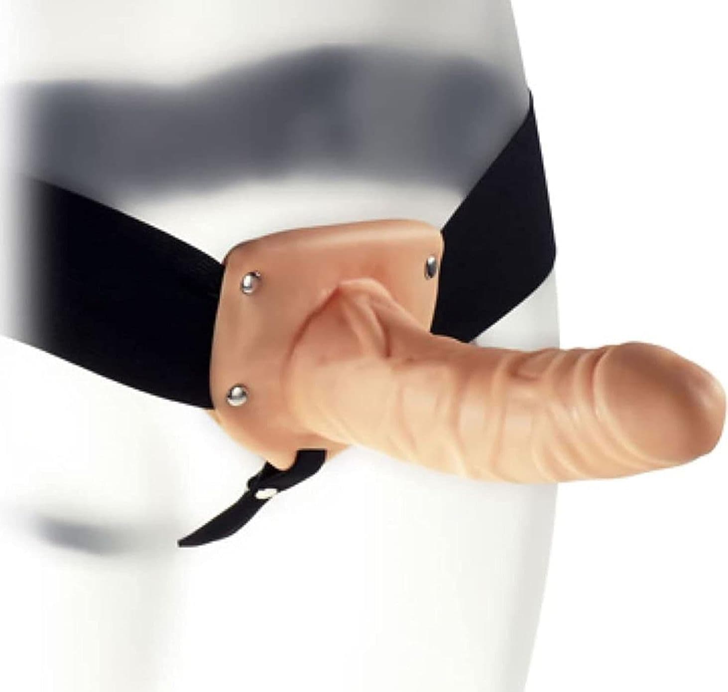 Strap-On Me You Us The Penetrator Solid 15 cm Flesh con Dildo Pieno e Harness Elastico 71–114 cm - 2