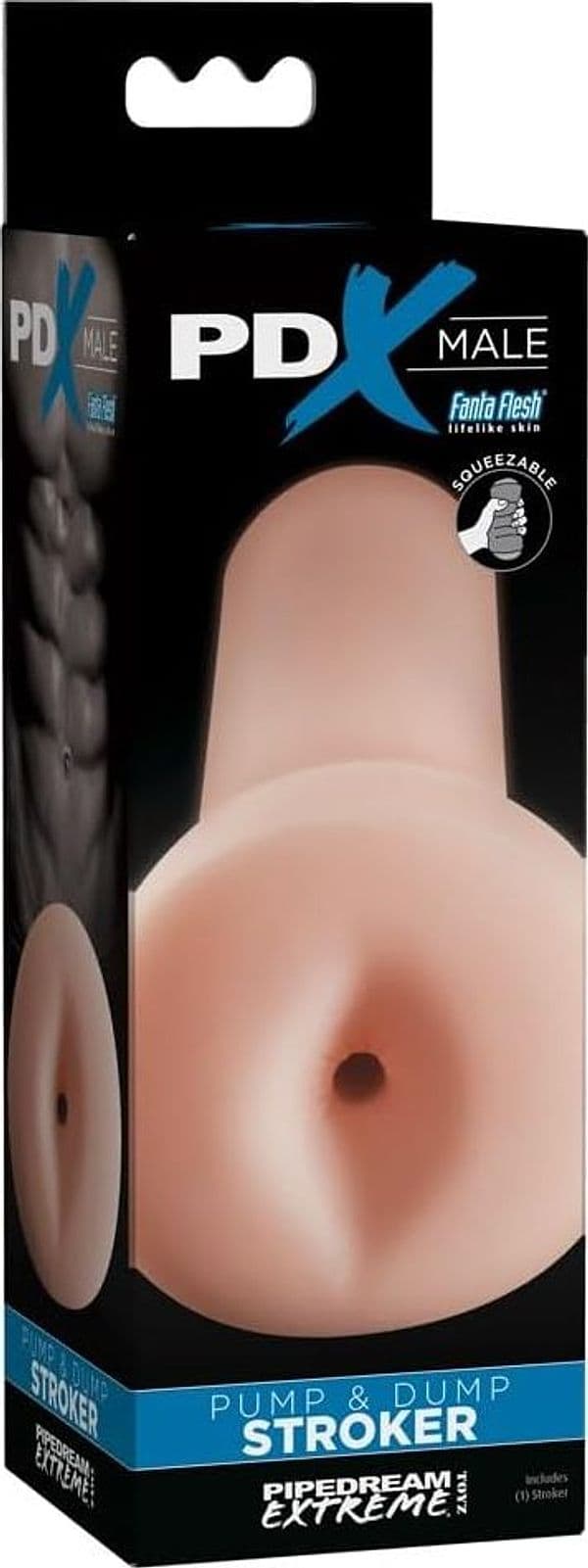 Masturbatore Pipedream PDX Male Pump &amp; Dump Stroker 13,2 cm in TPE Fanta Flesh Texturizzato - 4