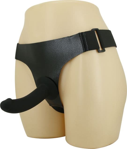 Strap-On Baile Ultra Passionate BW-022052 Nero con Dildo Curvo in Silicone 15 cm e Harness Regolabile - 3