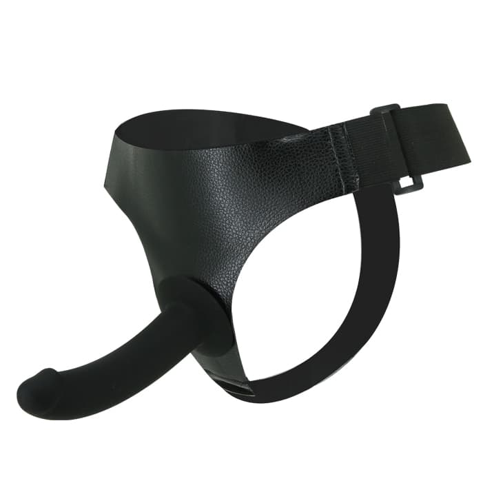 Strap-On Baile Ultra Passionate BW-022052 Nero con Dildo Curvo in Silicone 15 cm e Harness Regolabile - 5