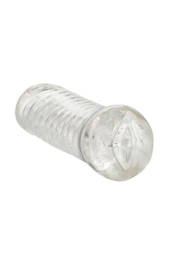 Masturbatore CalExotics Basic Essentials Tight Pussy 8,3 cm Trasparente con Canale Rigato - 2