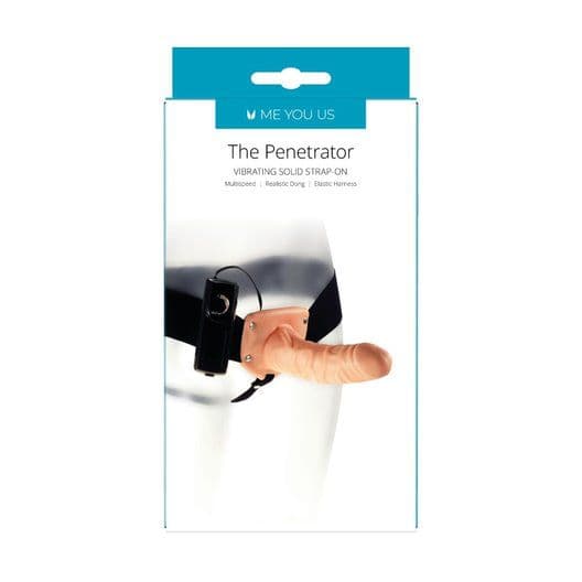 Strap-On Vibrante Me You Us The Penetrator 15 cm Flesh con Dildo Solido e Harness Elastico - 2