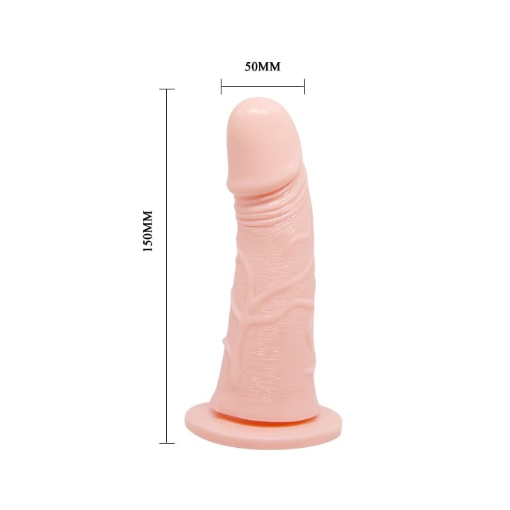Strap-On Vibrante Baile Ultra Passionate 15 cm in TPR Flesh con Controller Cablato e Harness Regolabile - 3