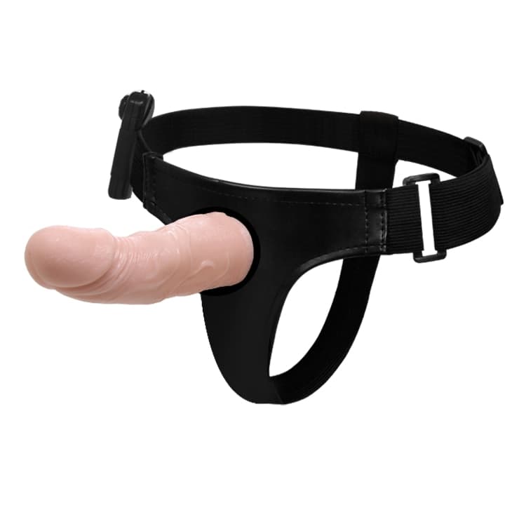 Strap-On Vibrante Baile Ultra Passionate 15 cm in TPR Flesh con Controller Cablato e Harness Regolabile - 7