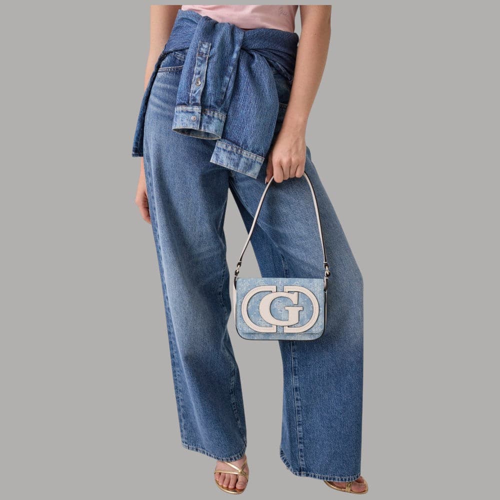Borsa a tracolla Guess Ruby in denim con patta - 2