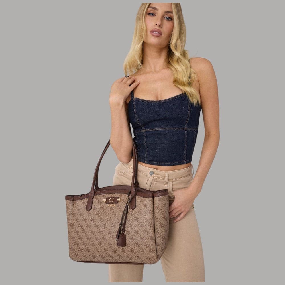 Borsa tote Guess Lindsey con logo e chiusura zip - 6