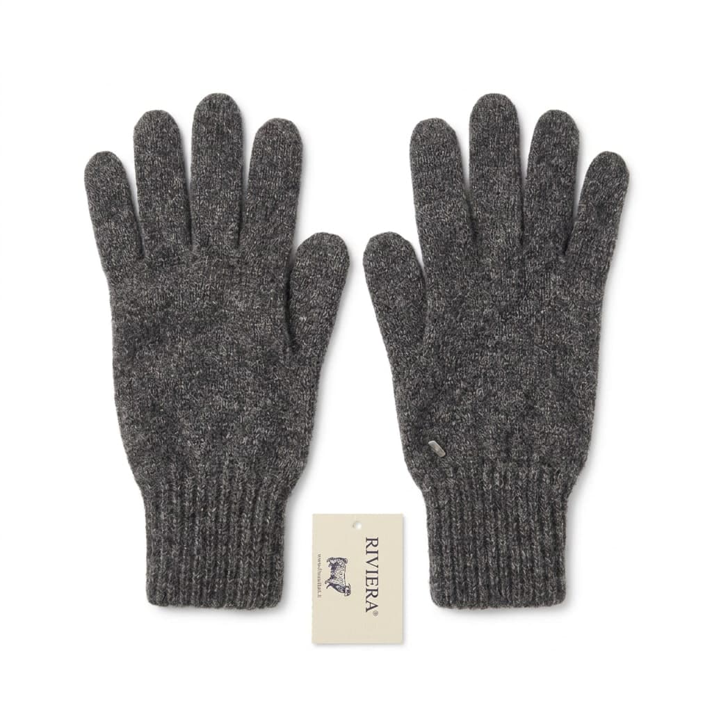Guanti uomo e donna Riviera 100% cachemire colore grigio Made in Italy - 2
