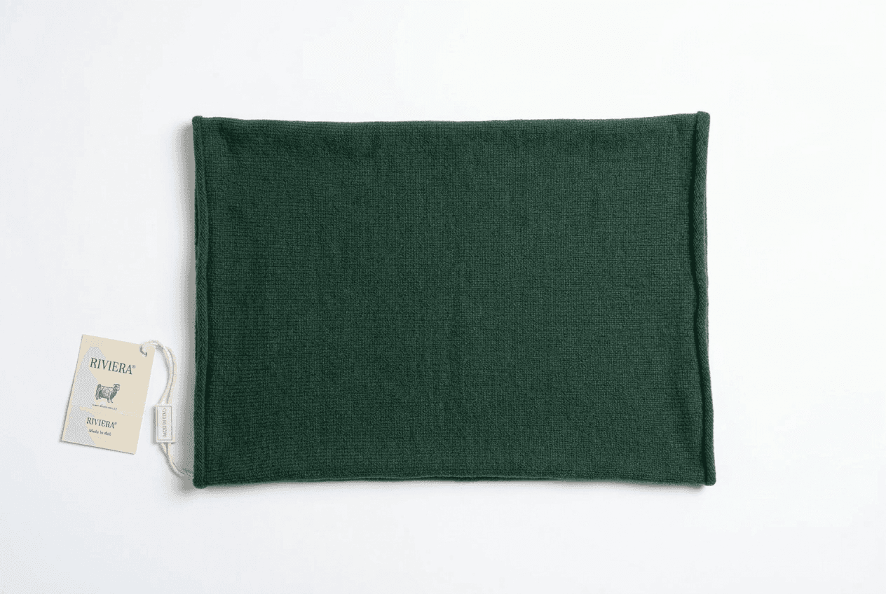 Scaldacollo Riviera in lana 100% verde bosco unisex - 3