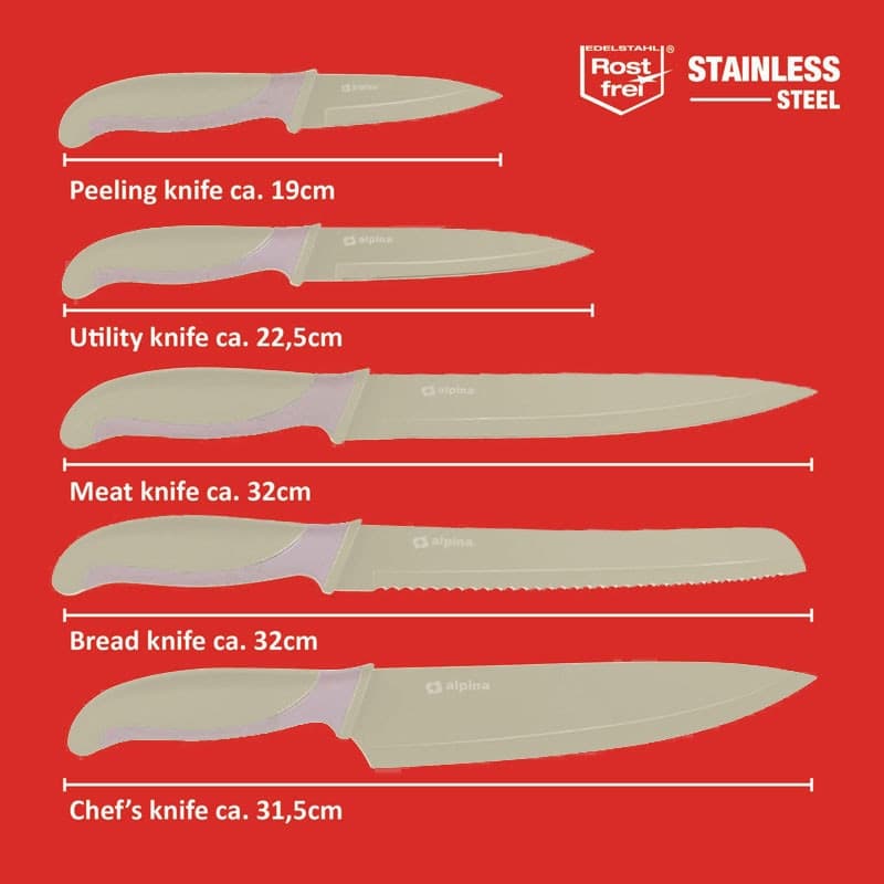Alpina - Stainless steel knife set (Beige) - 2