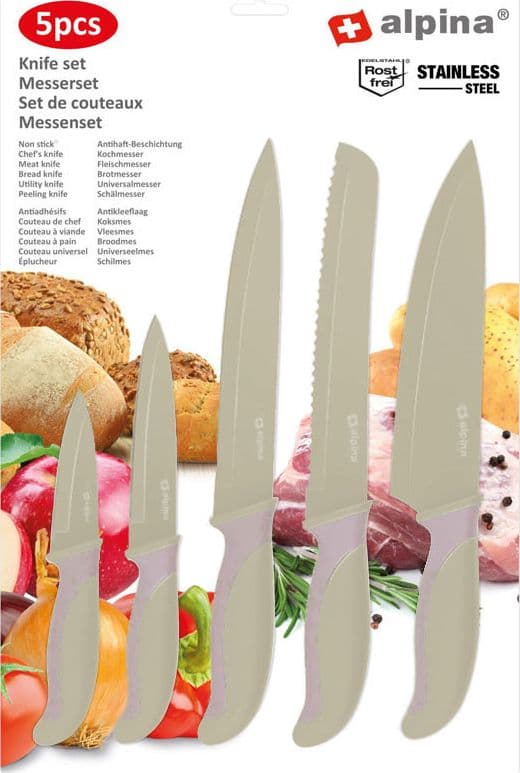 Alpina - Stainless steel knife set (Beige) - 3