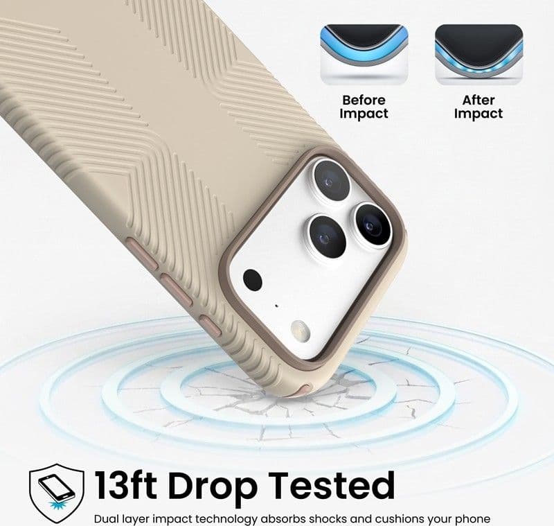 Speck Presidio2 Grip MagSafe - Custodia per iPhone 18 Pro / 17 Pro (Papiro) - 3