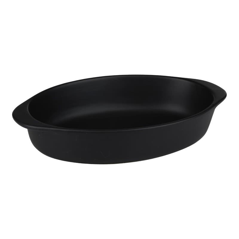 Alpina - Teglia da forno in ceramica, ovale, 27x17x5,3 cm (nero) - 5