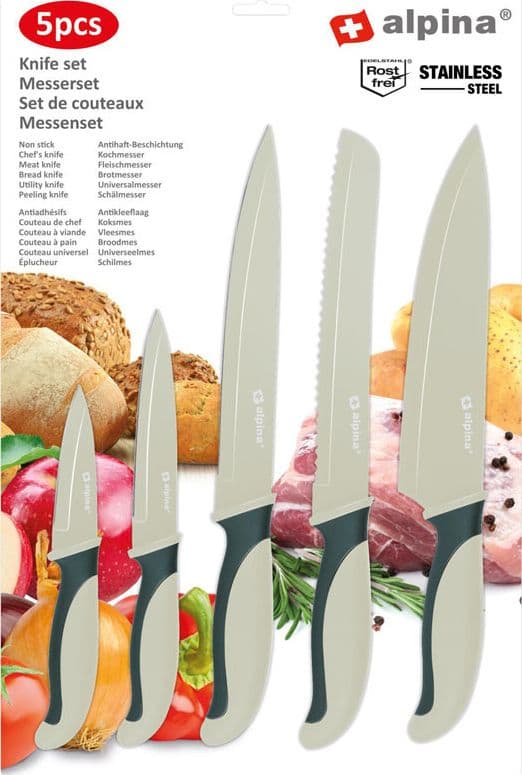 Alpina - Stainless steel knife set (Green) - 2