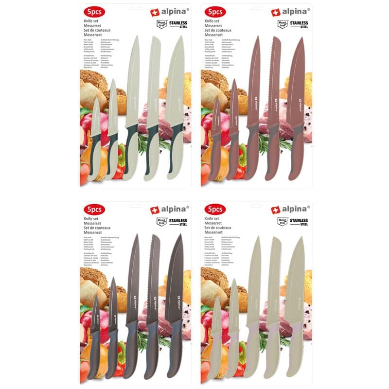 Alpina - Stainless steel knife set (Green) - 4