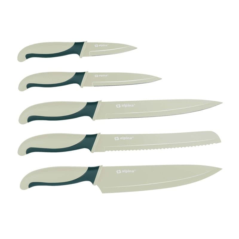 Alpina - Stainless steel knife set (Green) - 5