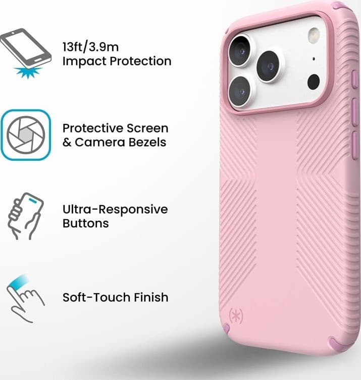 Custodia Speck Presidio2 Grip MagSafe per iPhone 18 Pro / 17 Pro (Quiet Blush) - 5