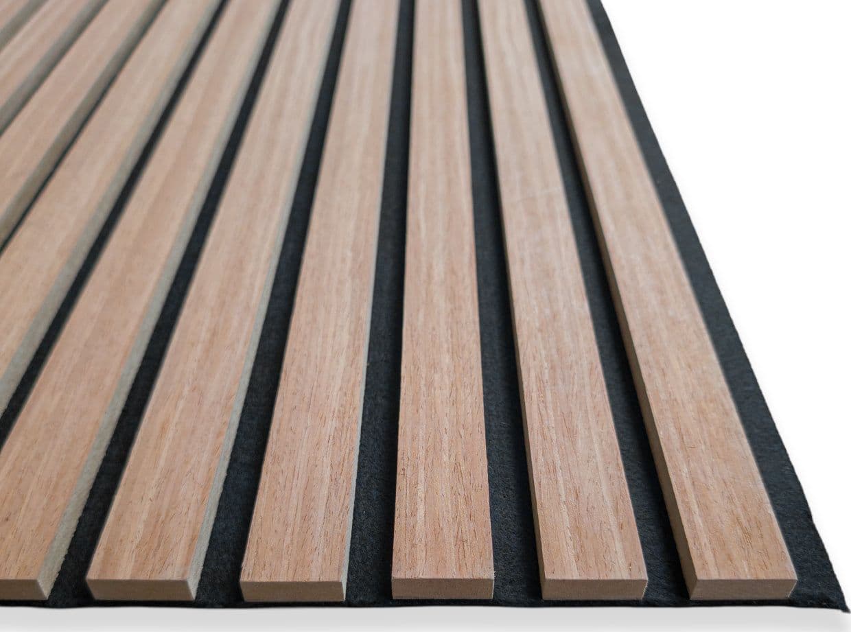 Pannello Acustico a Lamelli Castagno in Vero Legno, Fibra di Legno e Feltro 12x600x2900 mm – 1,74 m² - 8