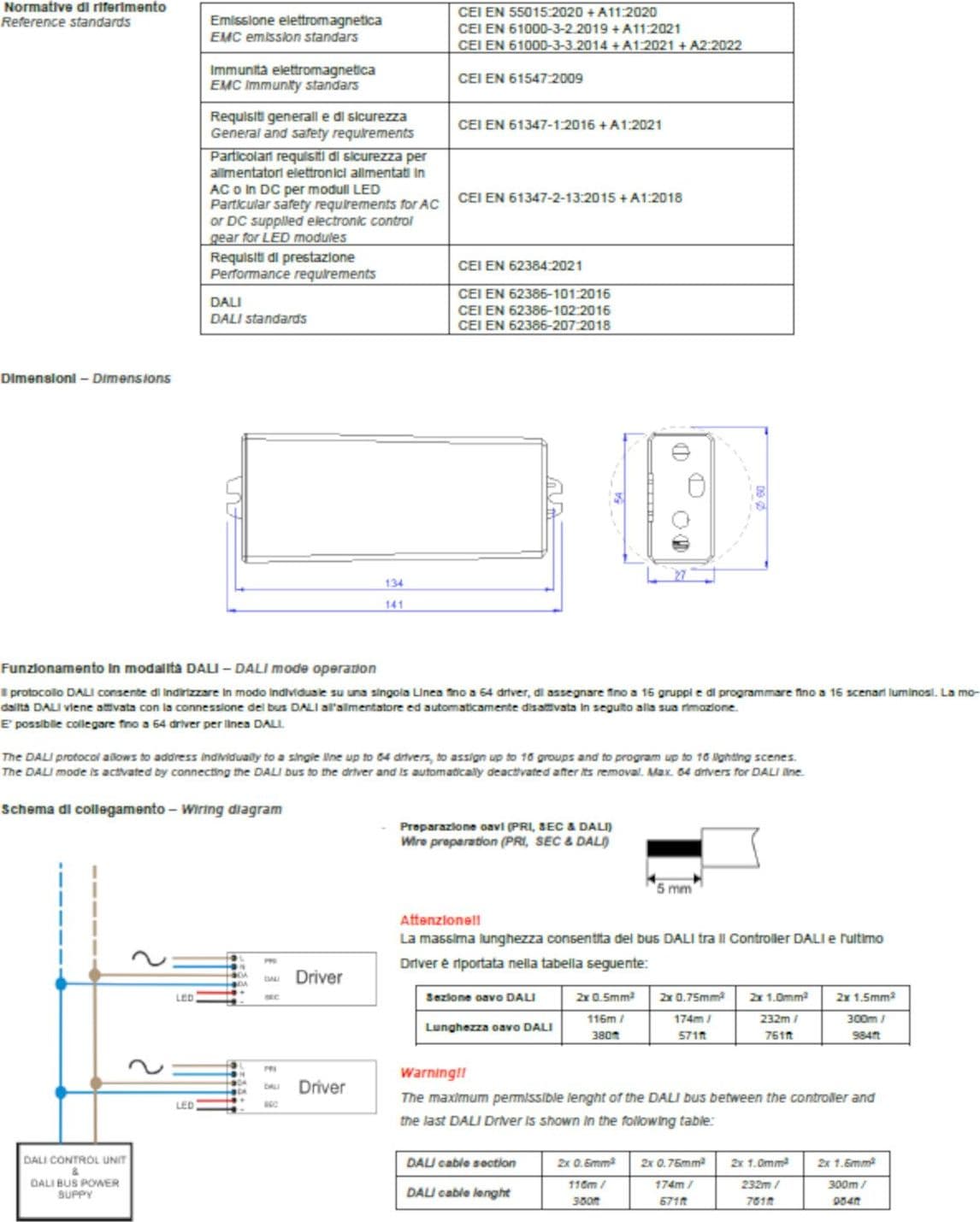 Alimentatore Linea Light C-E200002 driver 3.6-22.2W esterno IP67 - 3