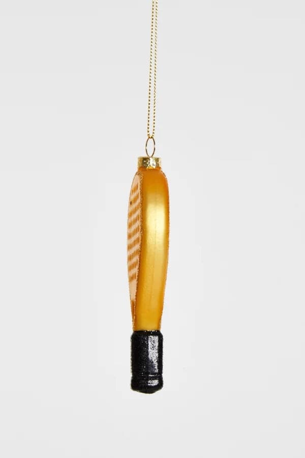 Decorazione Natalizia Racchetta Padel Dorata in Vetro da Appendere, Addobbo per Albero di Natale, 10 cm - 2
