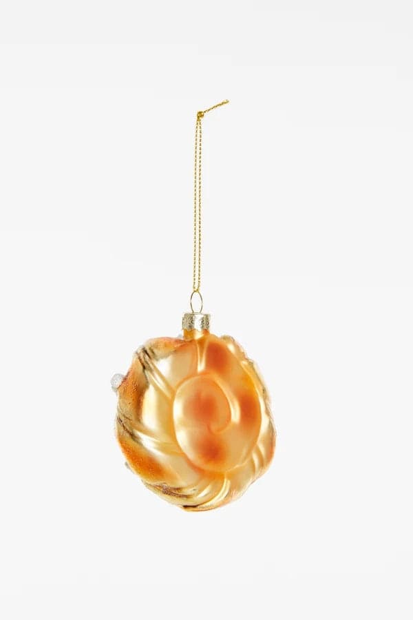 Decorazione Natalizia Cinnamon Roll in Vetro da Appendere, Addobbo a Forma di Dolce per Albero di Natale, 8 cm - 3