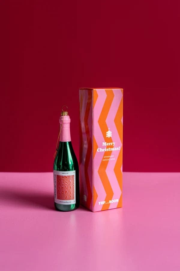 Decorazione Natalizia Bottiglia di Vino in Vetro da Appendere, Addobbo Originale per Albero di Natale, Idea Regalo - 3