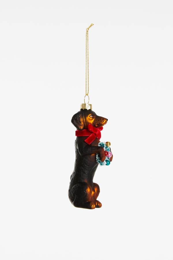 Decorazione Natalizia Bassotto da Appendere, Addobbo a Forma di Cane per Albero di Natale, Idea Regalo - 2