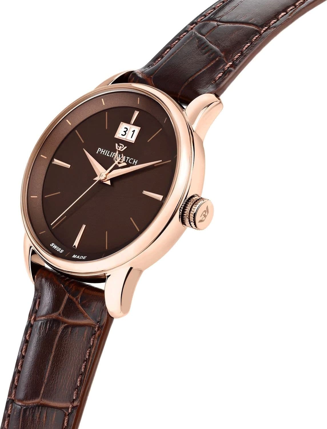 Philip Watch orologio uomo data Anniversary Marrone - 3