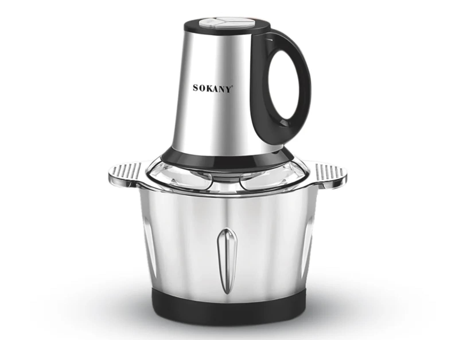 Tritacarne Elettrico 800W Sokany SK-7011 Tritatutto da Cucina con Ciotola in Acciaio Inox da 3 Litri 2 Velocità e 4 Lame per Carne Verdure e Spezie - 2