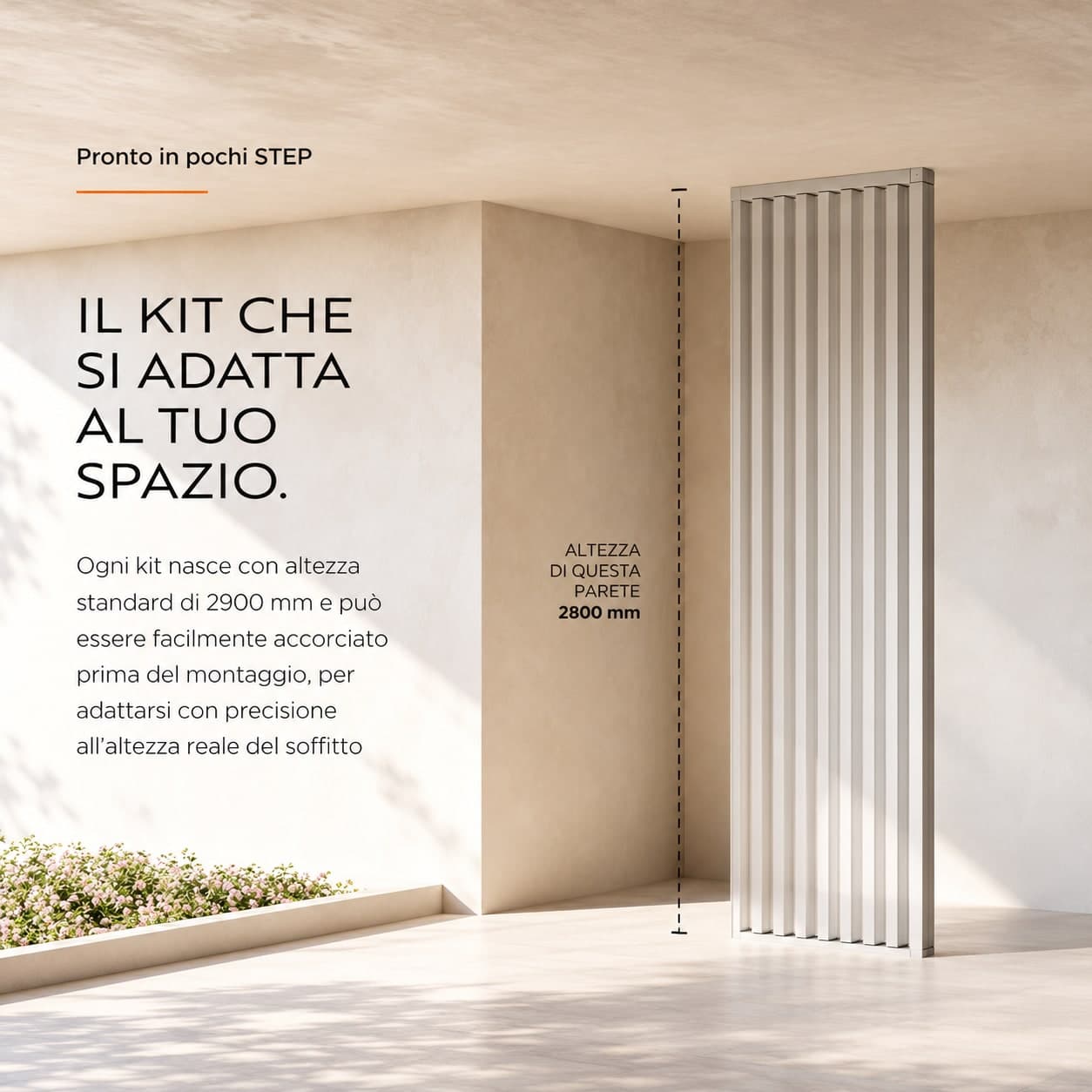 SIPA BOLD Kit completo (7 toghe+2 basi orizzontali+staffe GIREVOLI) Divisorio Frangiluce in PVC Effetto Legno – rifilabile  680x2900mm - 7