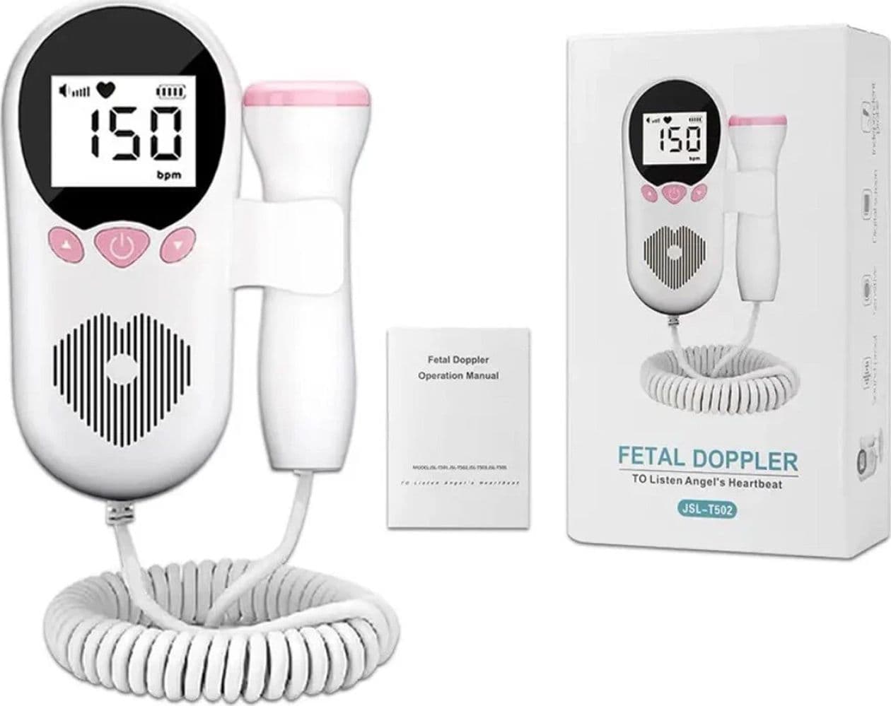 Rilevatore Battito Cardio Fetale Portatile con Schermo LCD Dispositivo Digitale di Ascolto per Gravidanza ad Alta Sensibilità con Sonda e Audio - 4