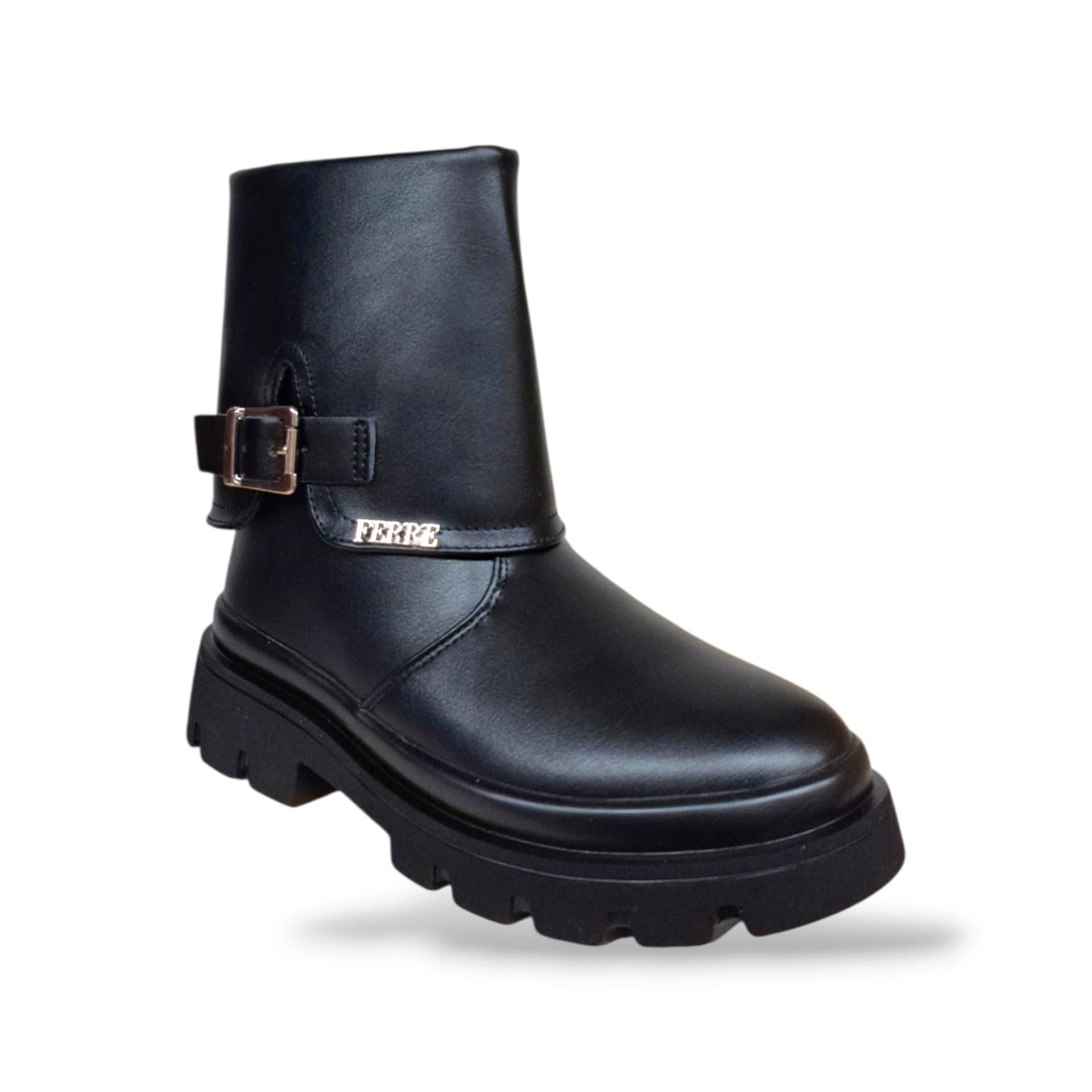 Ferrè FB-641 – Stivaletti bambine e ragazze in pelle nera con zip - 2