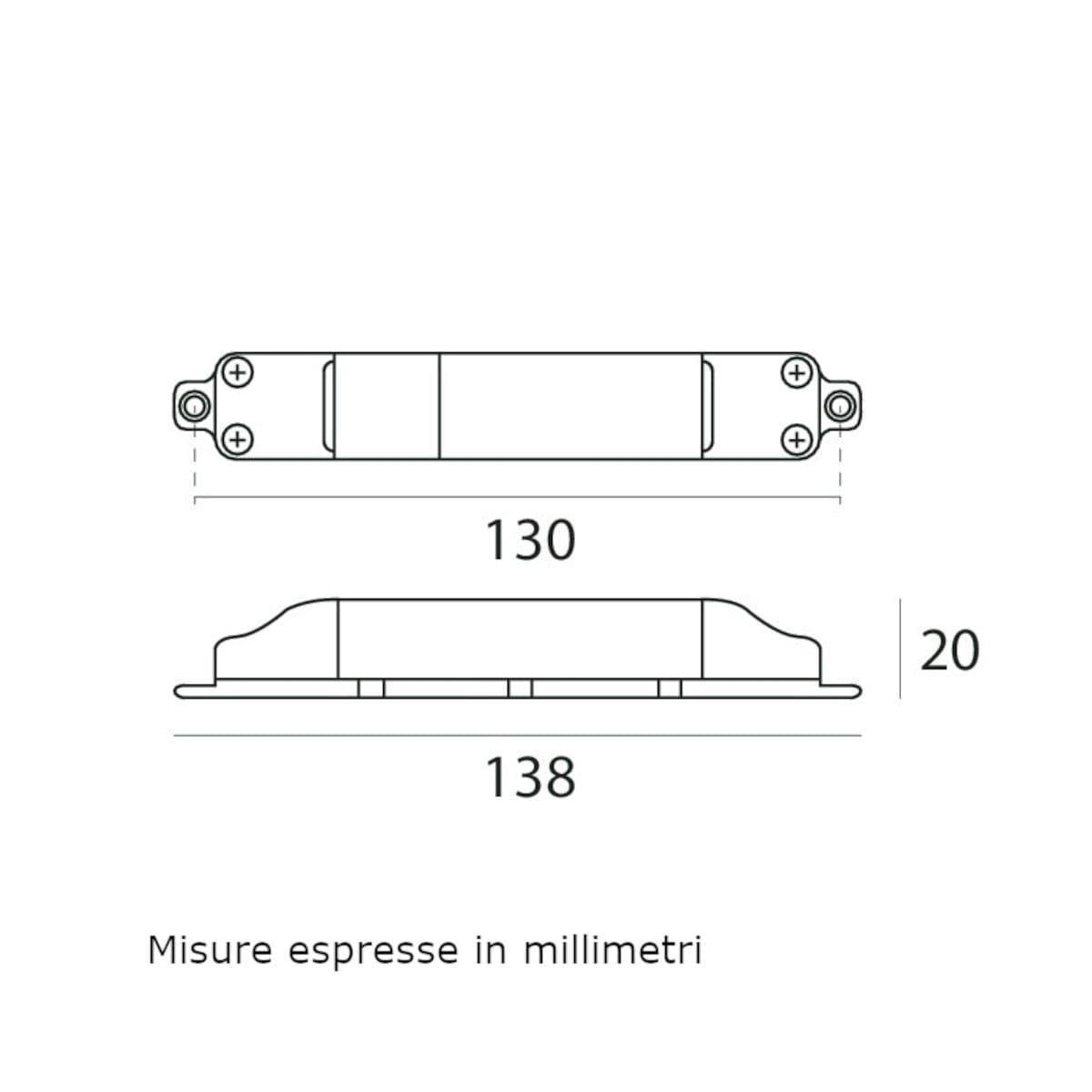 Alimentatore Linea Light 83007 trasformatore IP40 220mA - 2